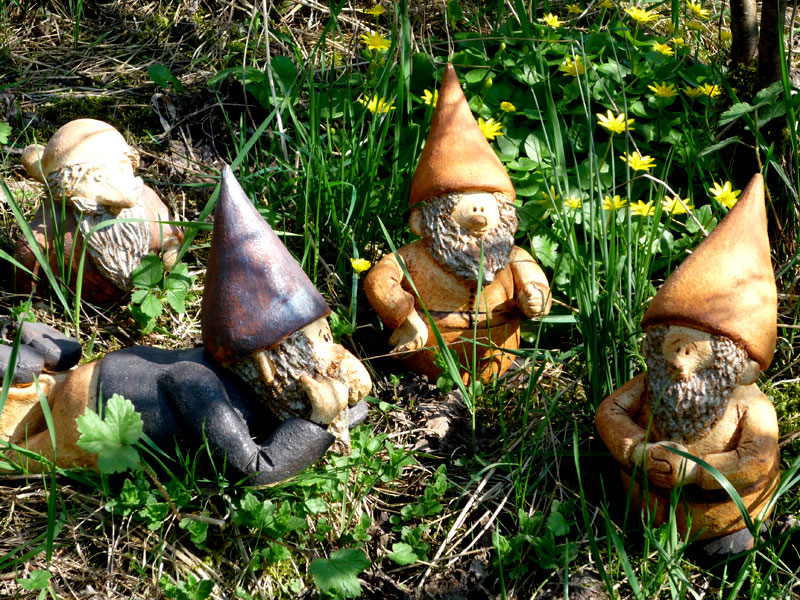 P1000656.JPG - Unsere Original-Steigerwaldzwerge (im Vordergrund)